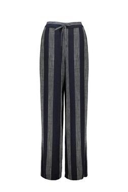 Blue Linen Stripe Trouser