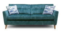DFS French Connection Studio exclusively at DFS three-seater sofa in Ocean Blue Velvet
