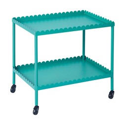 Kitchen 60s Summer green Trolley with Scalloped Edges 29.99