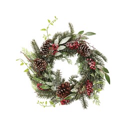Large Frosted Pine and Berry Wreath