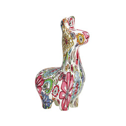 Colourful flower Print Ceramic Llama